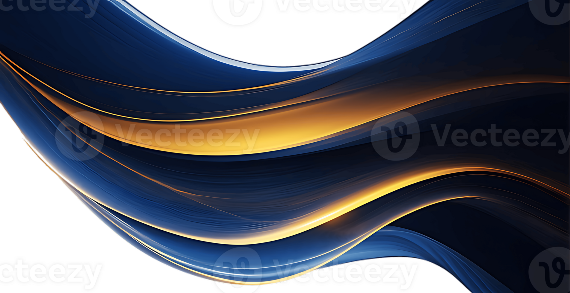 A blue and gold wavy background with a black background png