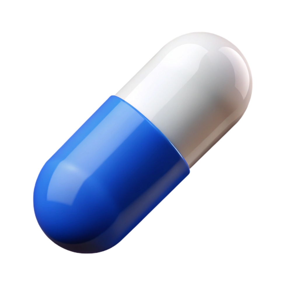 beautiful abstract Medical Pill Capsule Blue and White Isolated Element high quality png