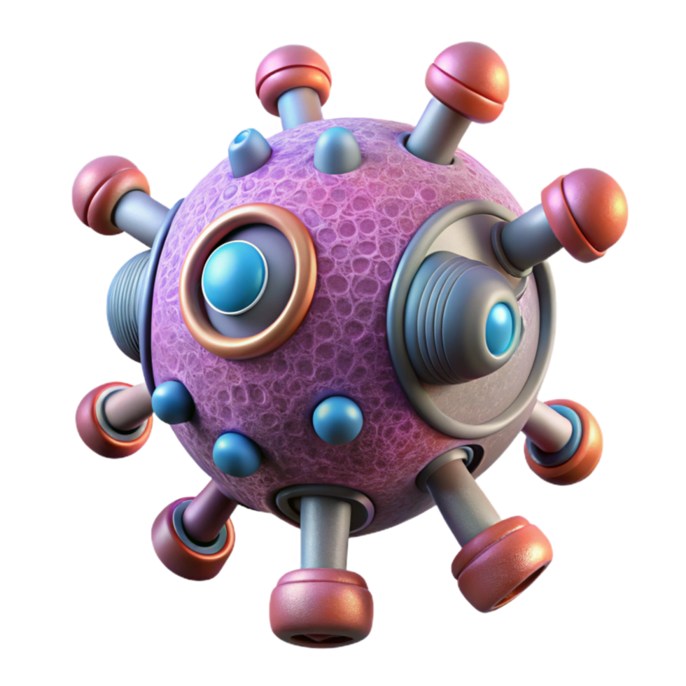 stunning traditional Medical Nanobot with Microscopic Detail Cutout original png
