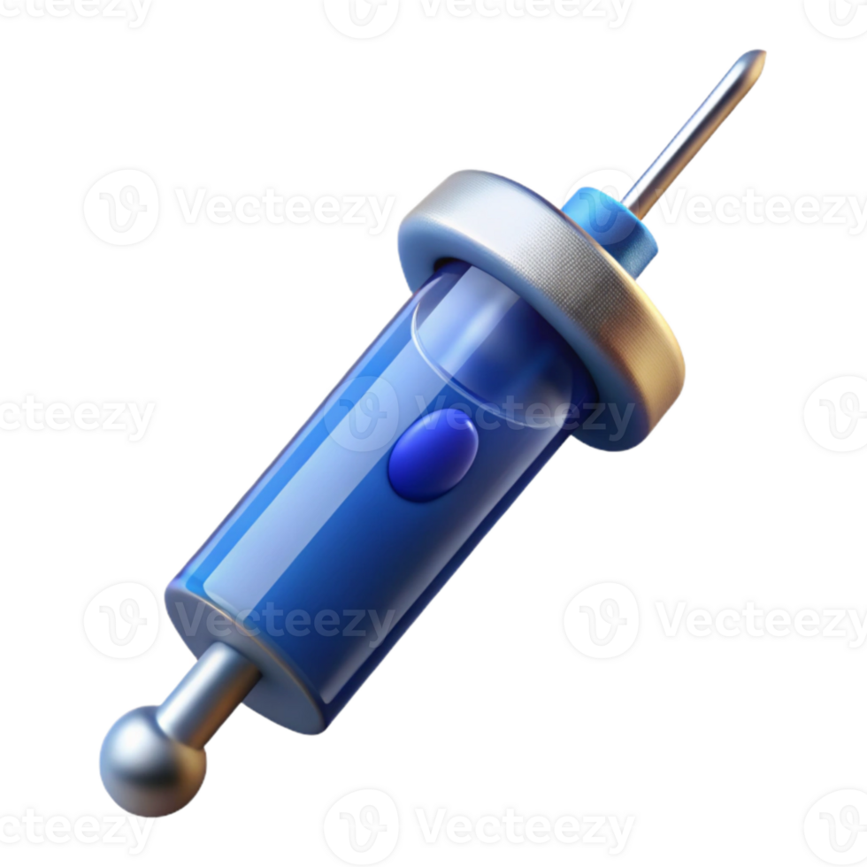 dramatic classic Medical Syringe with Blue Liquid Isolated Element high quality png