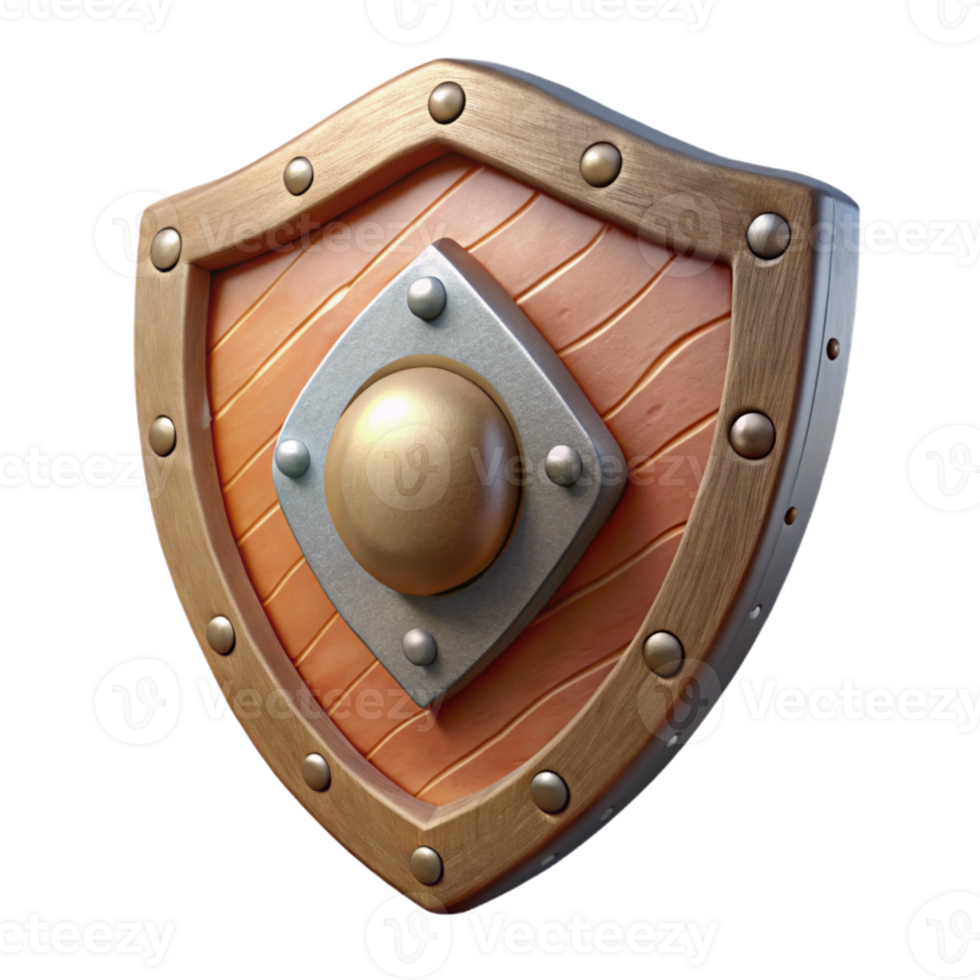 magnificent rustic Medieval Shield Front View Cutout high resolution png