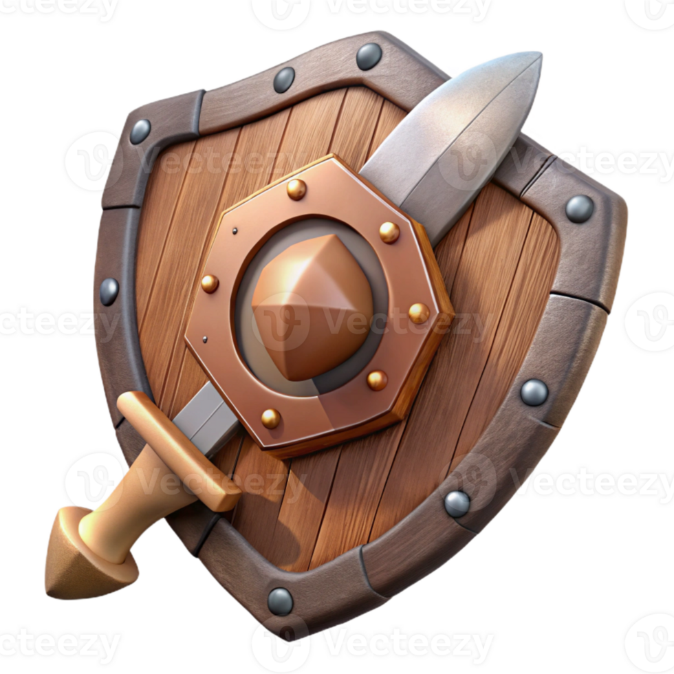 stunning artistic Medieval Shield and Sword Cutout Transparent Background authentic png