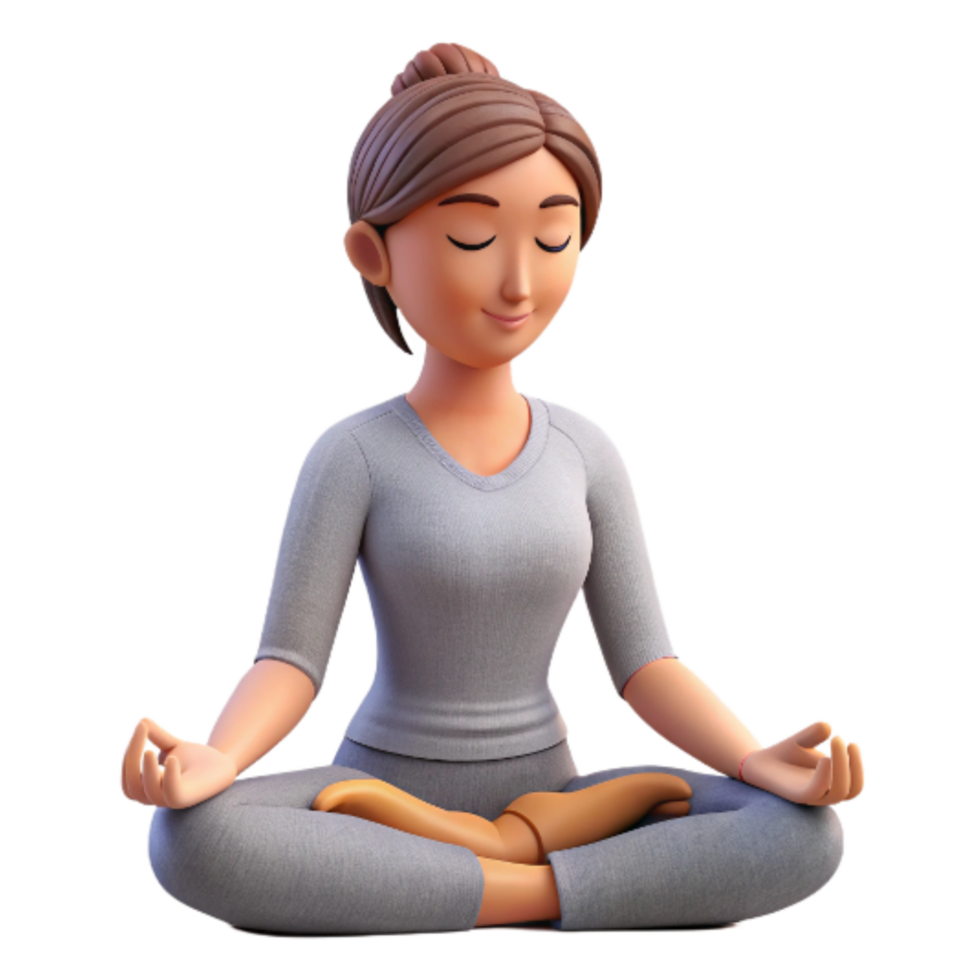 elegant abstract Meditating Woman Side View Isolated with Soft Lighting png