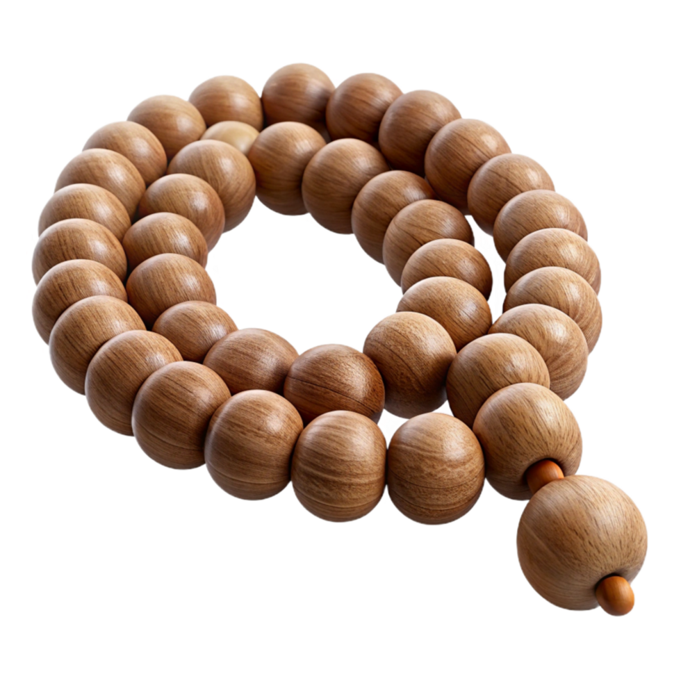 dramatic vintage Meditation Beads Wooden Texture Isolated detailed png