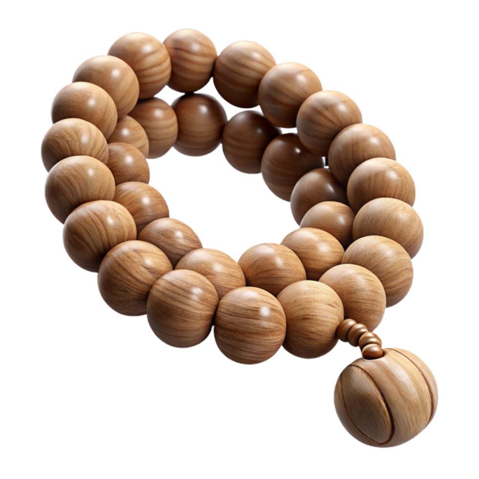 stunning contemporary Meditation Beads Wooden Texture Isolated professional png