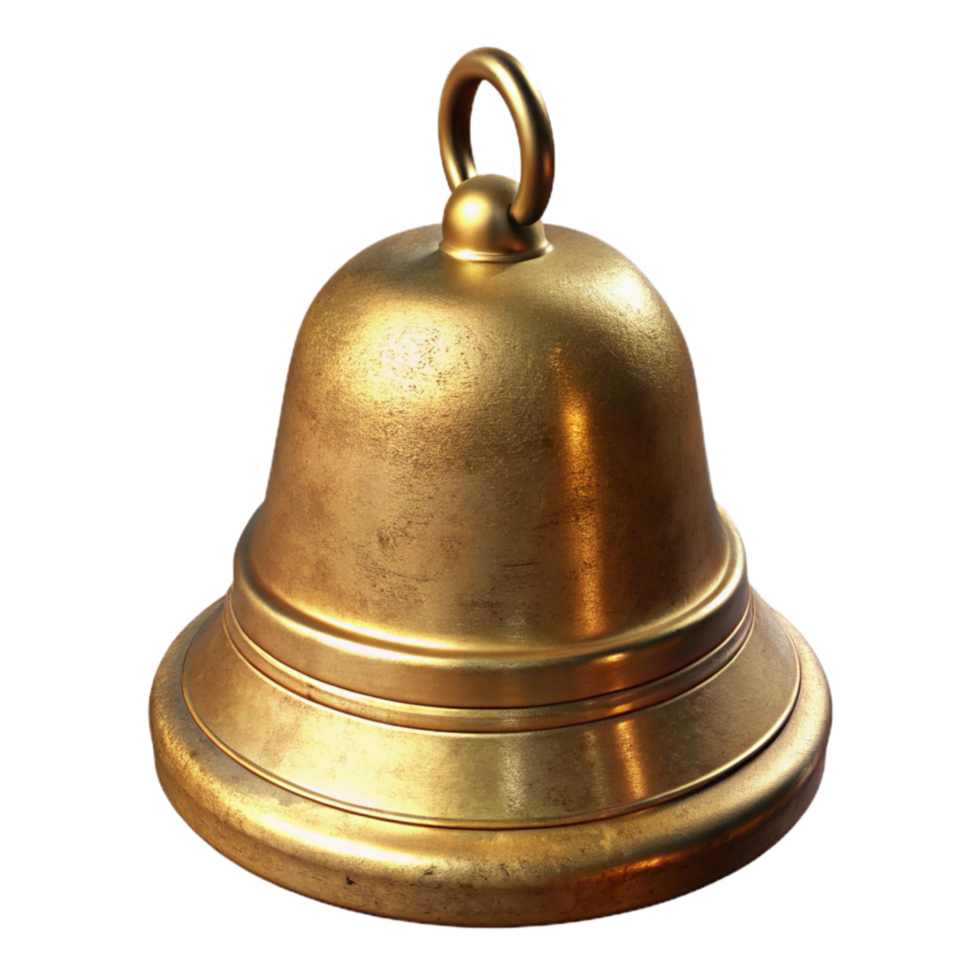 dramatic classic Meditation Bell Brass Shiny Isolated high resolution png