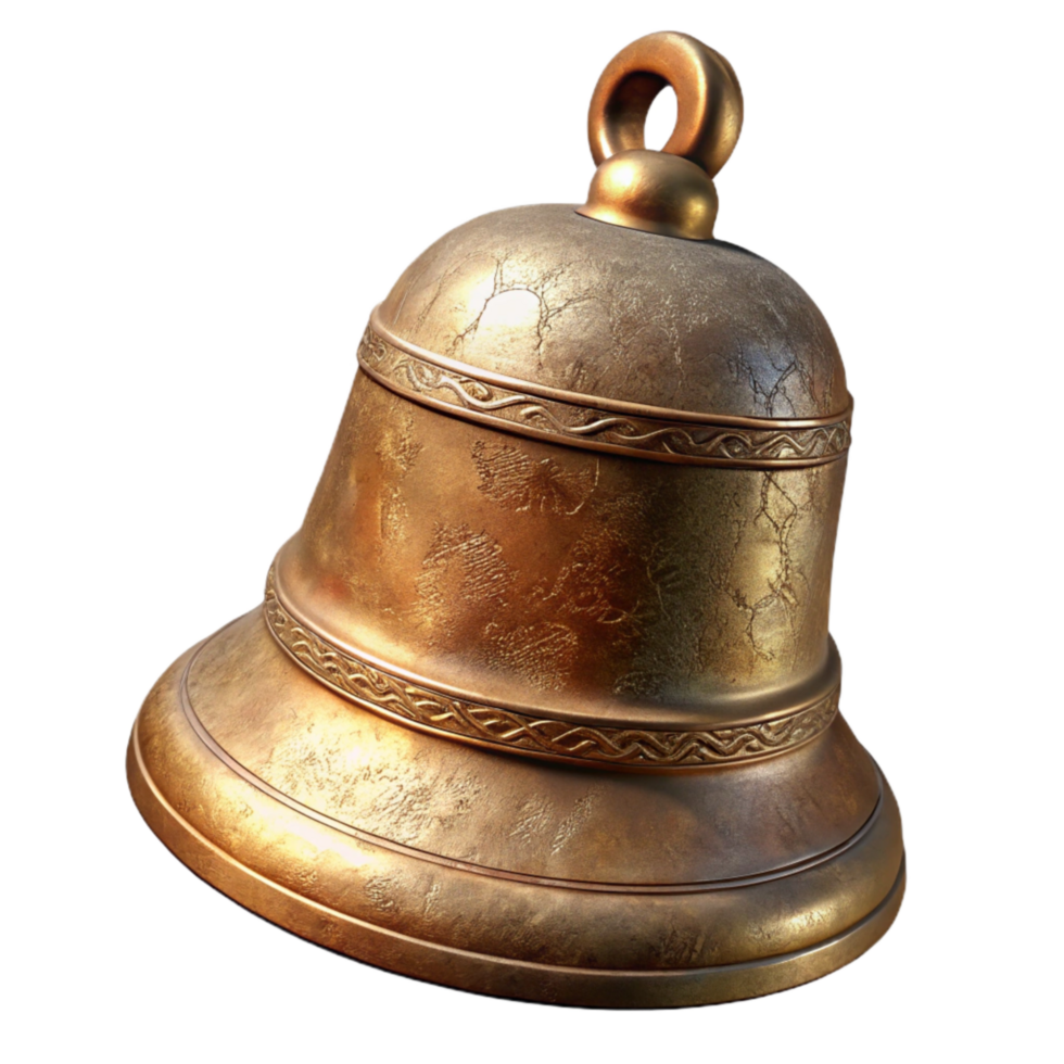 vibrant abstract Meditation Bell Brass Material Close Up Cutout genuine png