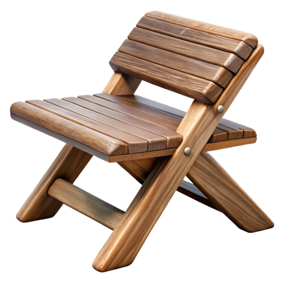 extraordinary artistic Meditation Bench Wooden Foldable Transparent Background high resolution png