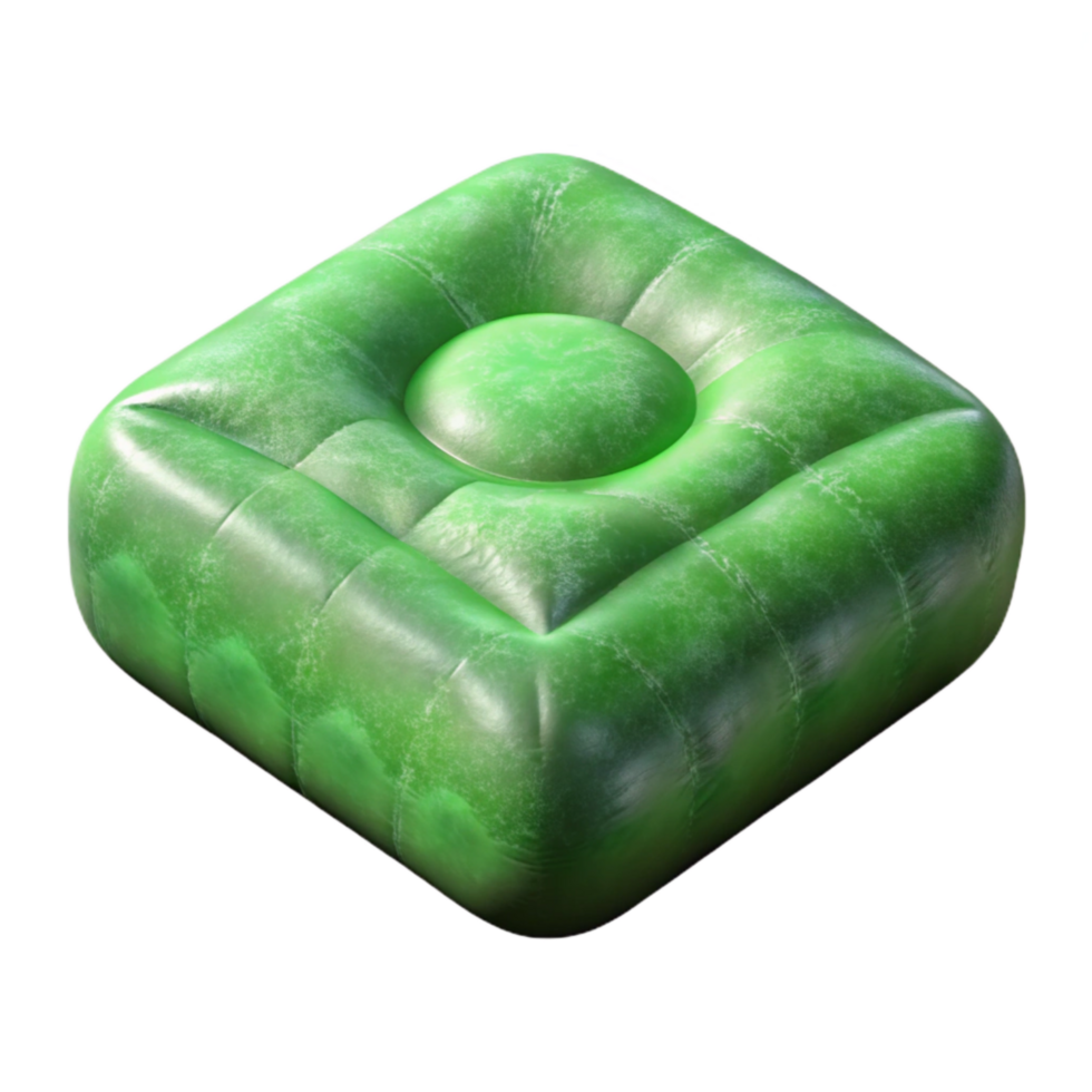 magnificent abstract Meditation Cushion Green Square Isolated detailed png