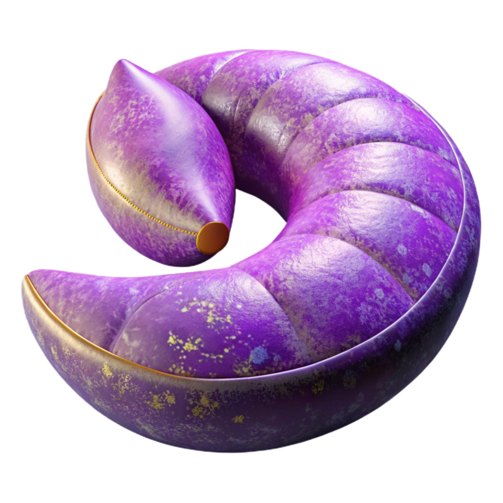 wonderful creative Meditation Cushion Crescent Shape Purple Color Cutout genuine png