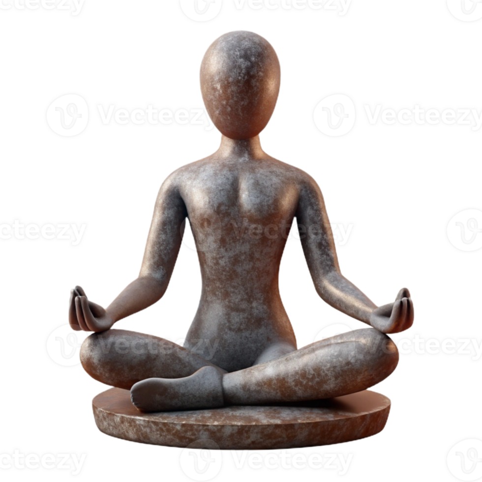 beautiful classic Meditation Silhouette Lotus Position Isolated Transparent Background authentic png