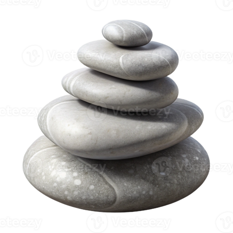 vibrant traditional Meditation Stones Stacked Smooth Grey Transparent Background authentic png