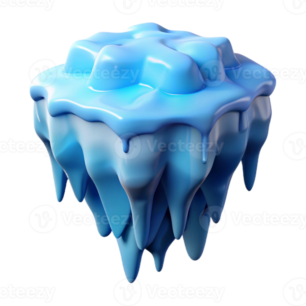 elegant abstract Melting Glacier Blue Ice Cutout high quality png
