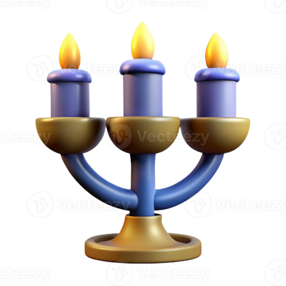 wonderful creative Menorah with Lit Candles Transparent Background exclusive png
