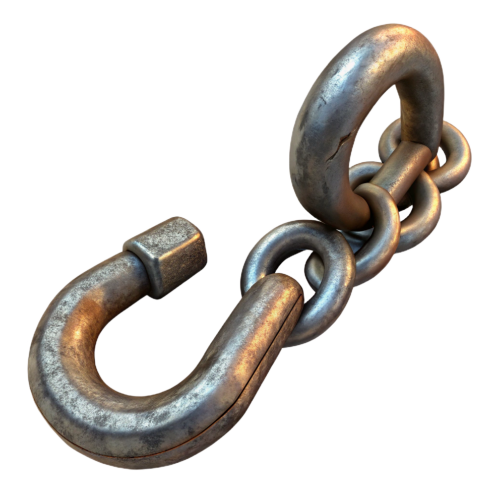 elegant abstract Metal Chain with Hook Isolated Element premium png