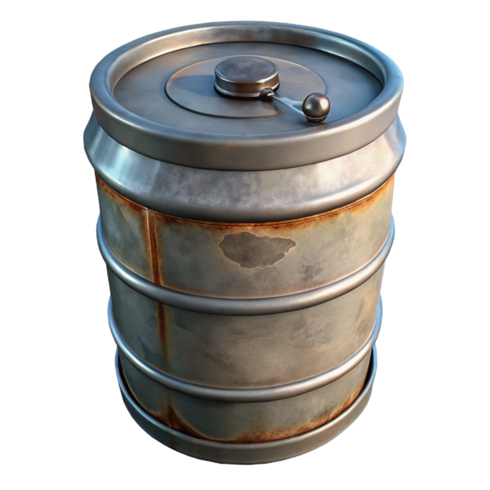 vibrant rustic Metal Drum with Spout Transparent high quality png