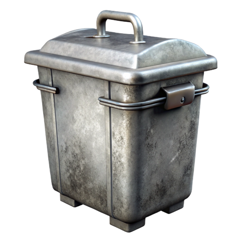 magnificent traditional Metal Compost Bin Side View Galvanized Steel Isolated Element professional png