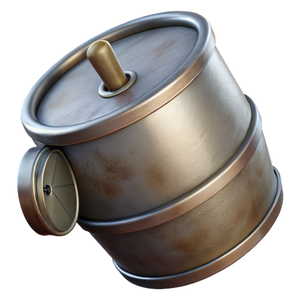 dramatic minimalist Metal Drum with Spout Transparent genuine png