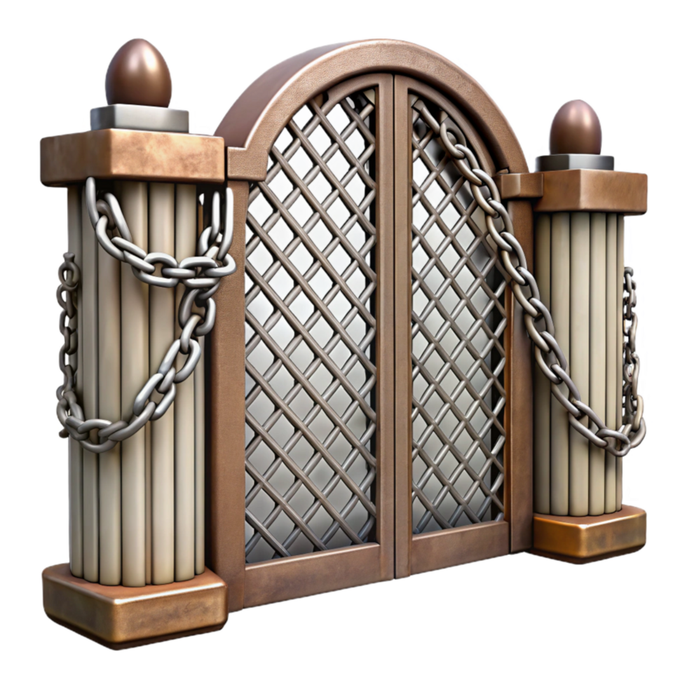 serene classic Metal Gate Chain Link Detail Cutout high resolution png
