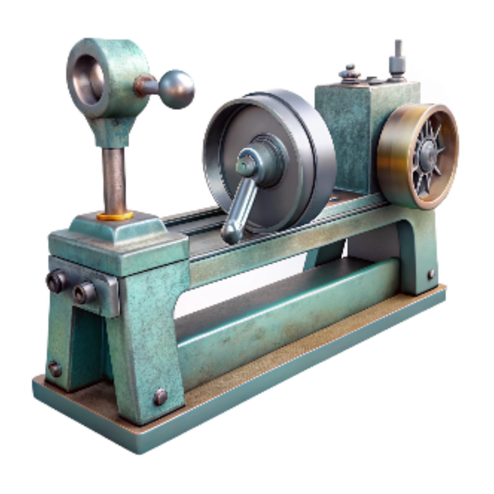 impressive contemporary Metal Lathe Machine Side View Cutout Element png
