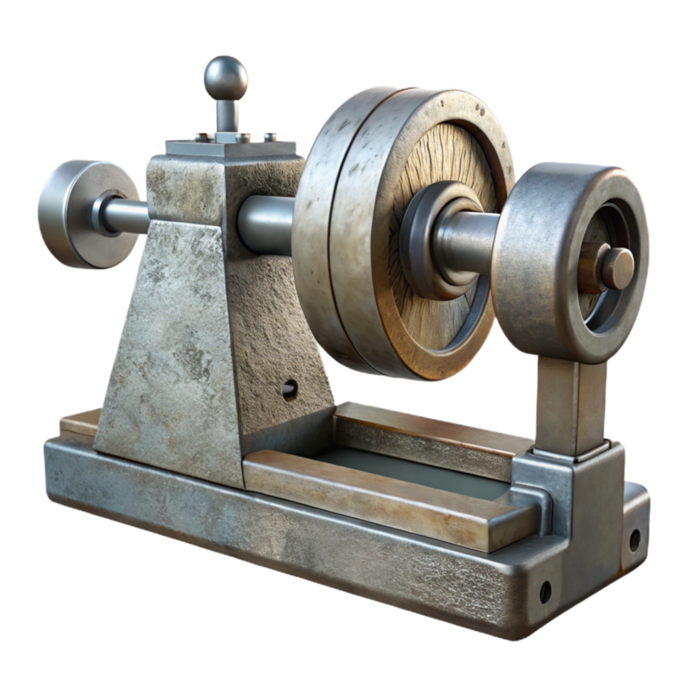 impressive rustic Metal Lathe Machine Side View Cutout Element high resolution png
