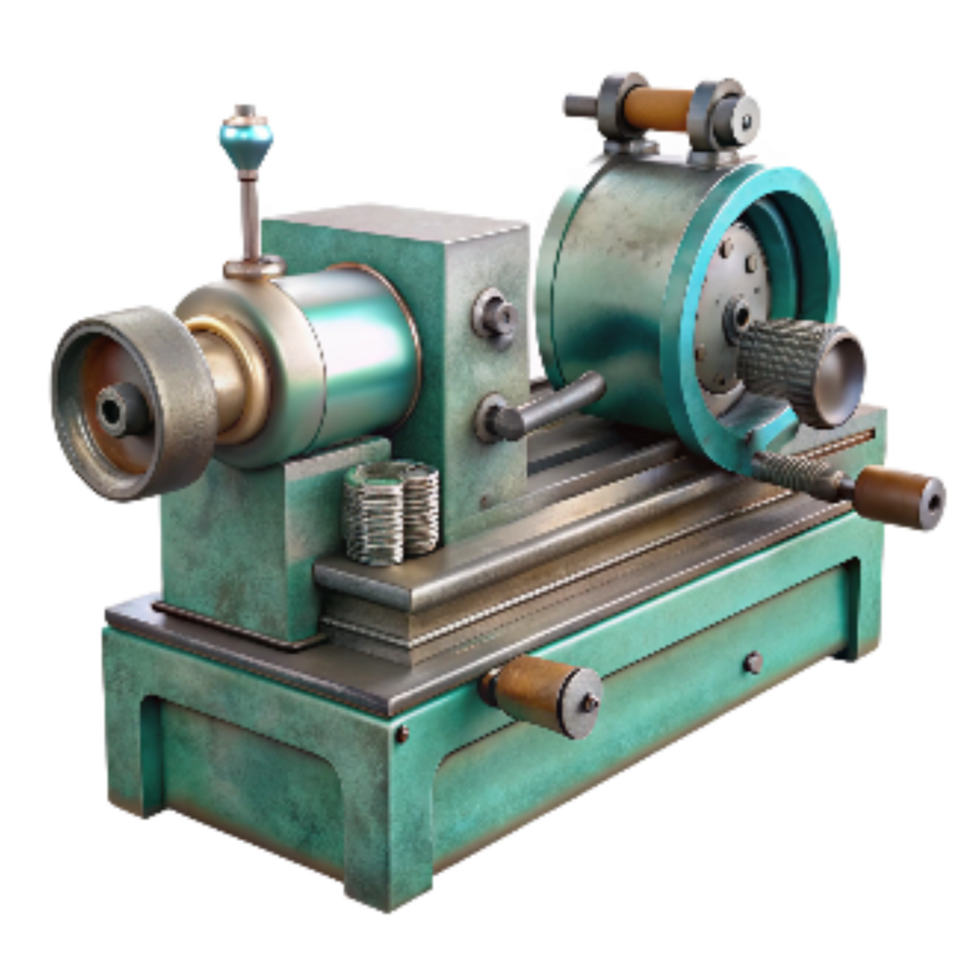 dramatic modern Metal Lathe Machine Side View Cutout Element high quality png