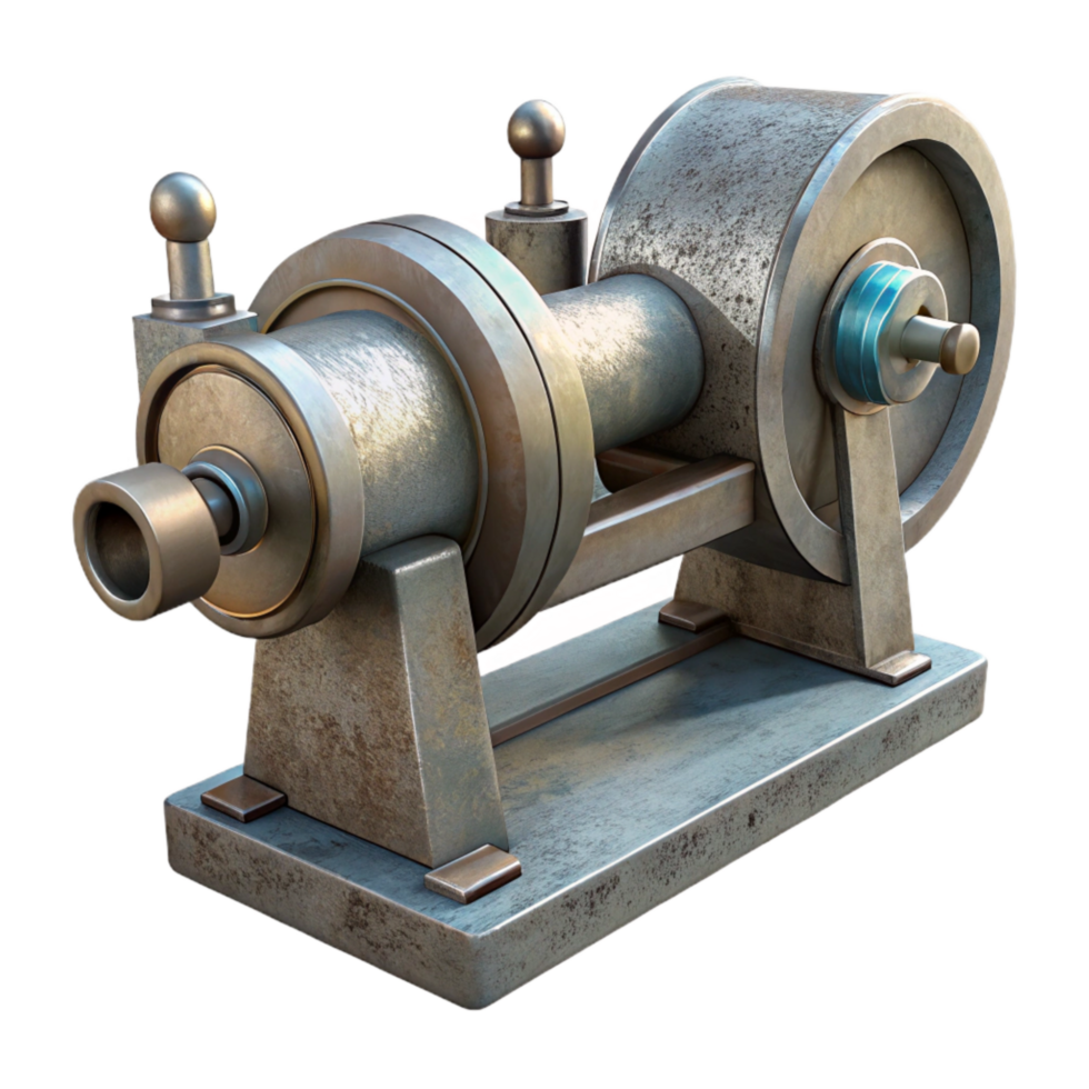 impressive classic Metal Lathe Machine Side View Cutout Element authentic png