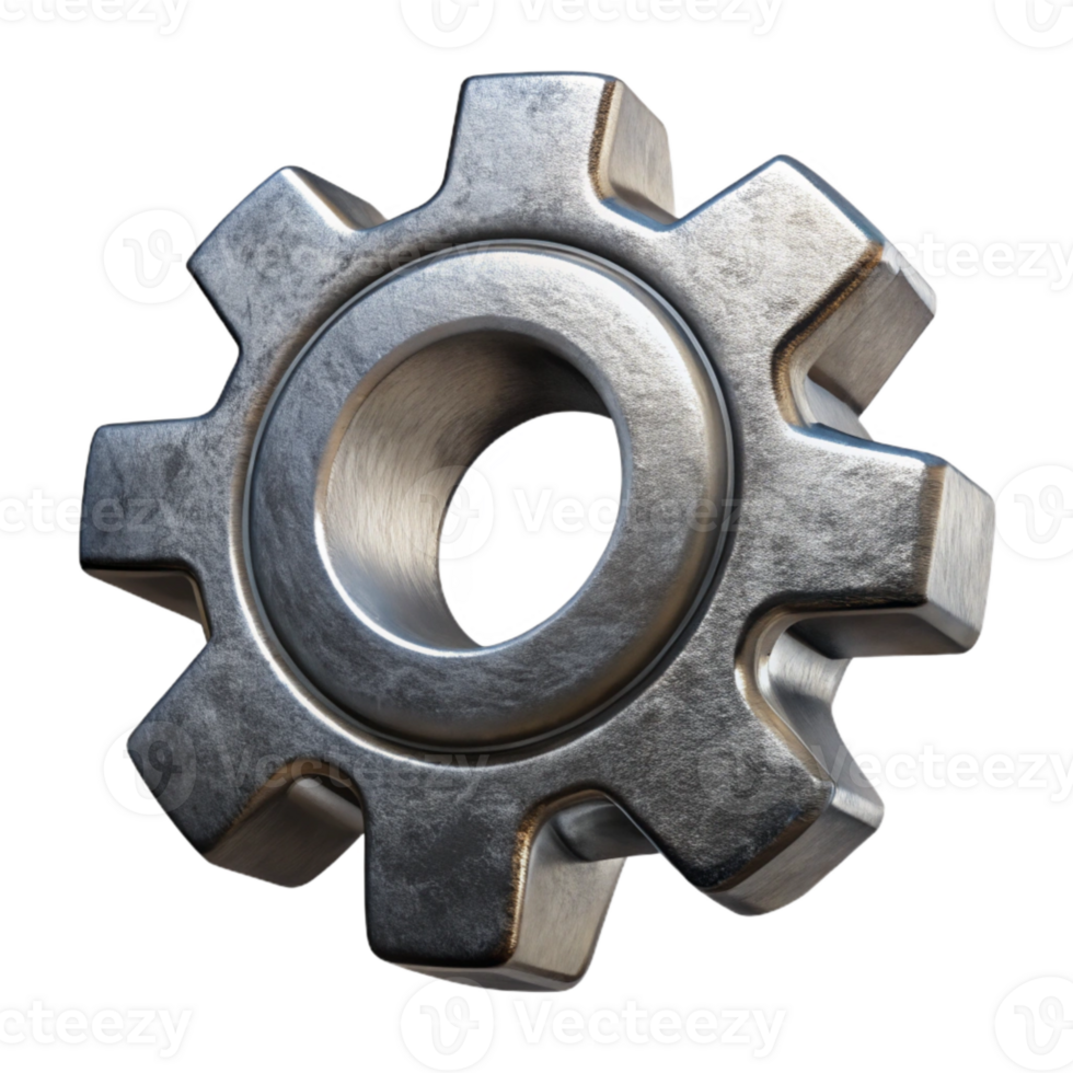 dramatic creative Metallic Gear Cogwheel Rotating Animation Cutout premium png