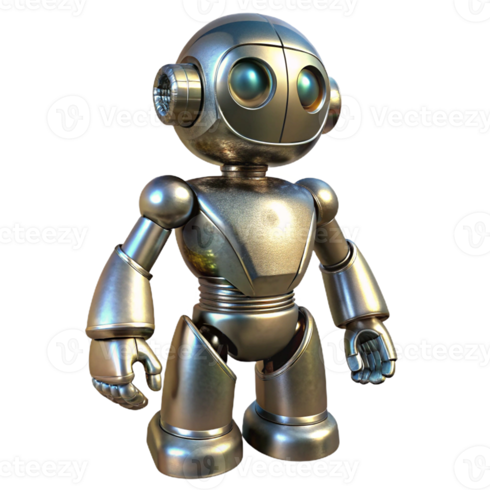 wonderful modern Metallic Robot Body with Reflective Surface Isolated Element high quality png