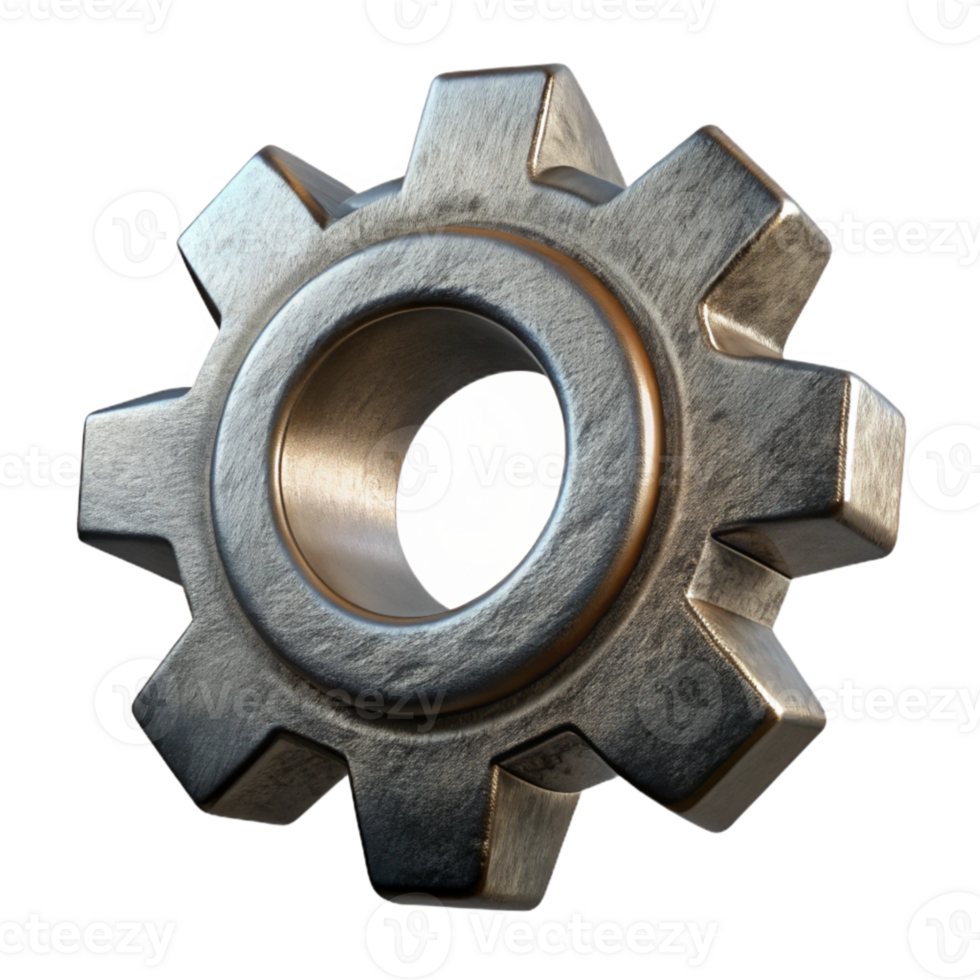 vibrant rustic Metallic Gear Cogwheel Rotating Animation Cutout professional png