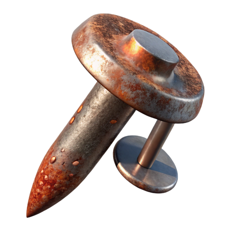 extraordinary modern Metal Nails Rusting Effect Texture Cutout detailed png