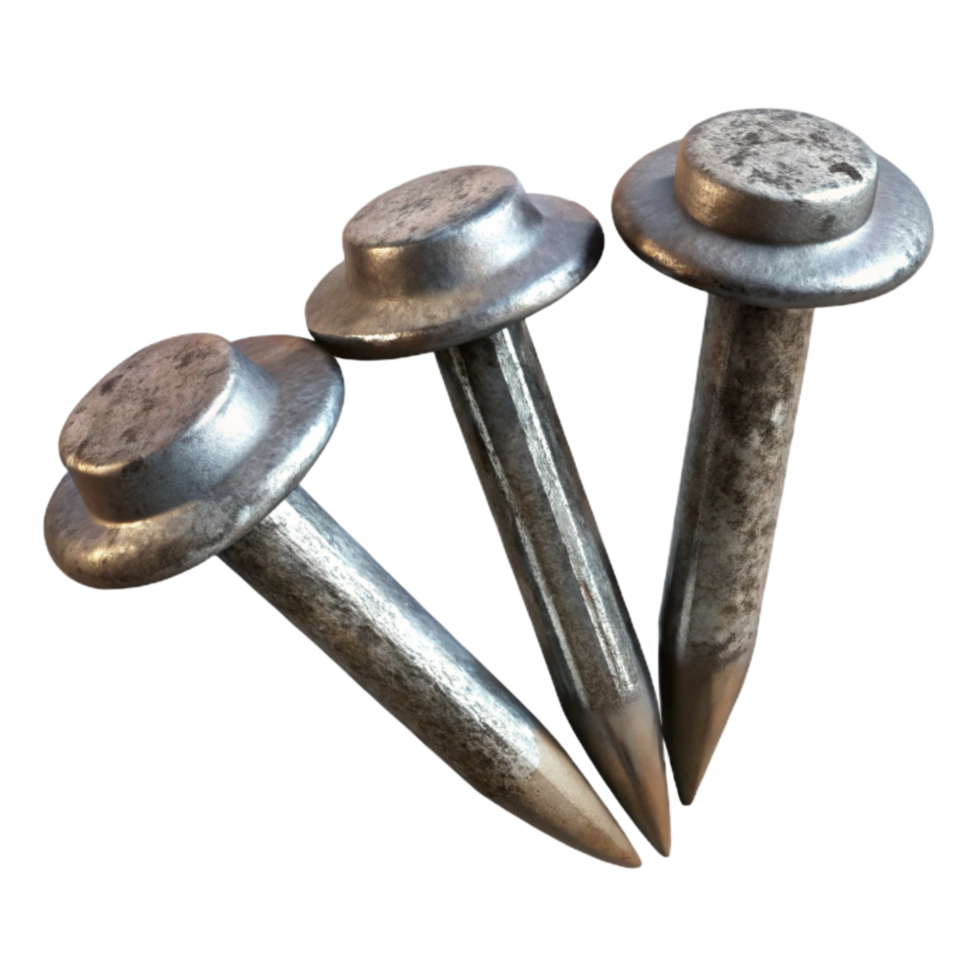 serene rustic Metal Nails Galvanized Finish Isolated detailed png