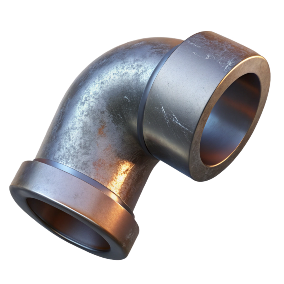 extraordinary abstract Metal Pipes Elbow Joint Close Up Transparent Background png