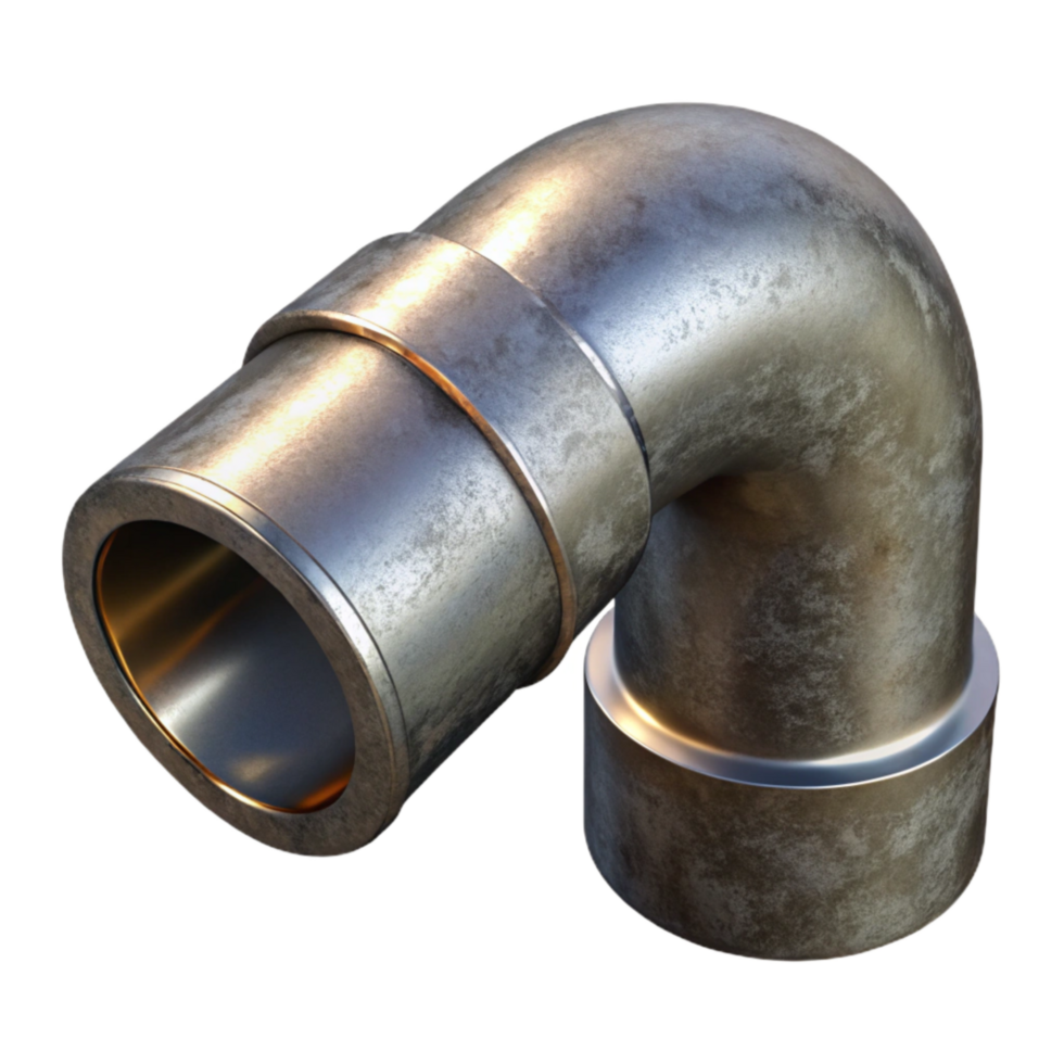 vibrant artistic Metal Pipes Elbow Joint Close Up Transparent Background exclusive png