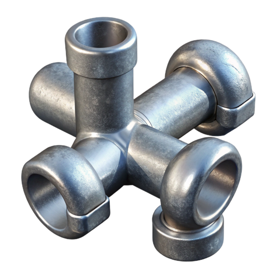 beautiful contemporary Metal Pipes Connection Close Up Transparent Background high resolution png