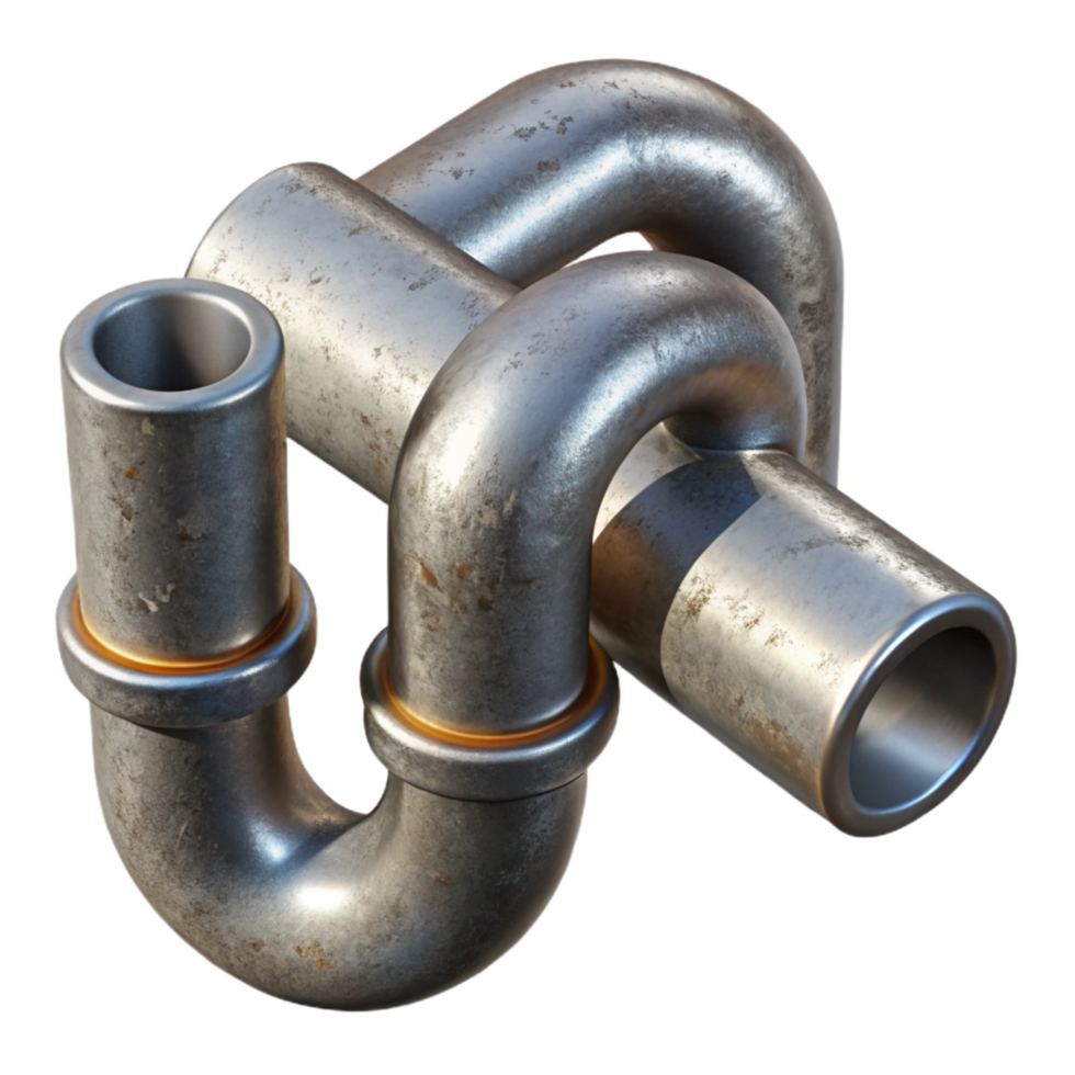 stunning artistic Metal Pipes Connection Close Up Transparent Background png