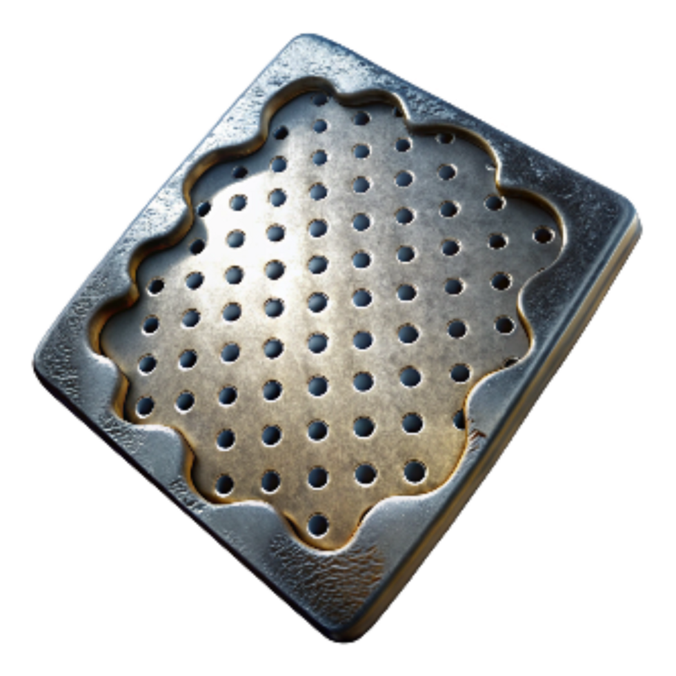 vibrant contemporary Metal Sheet Perforated Texture Cutout professional png