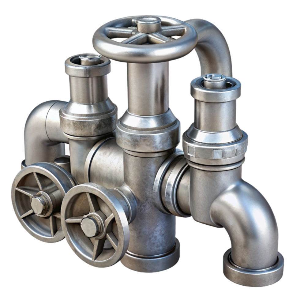 beautiful contemporary Metal Pipes Valve Close Up Transparent premium png