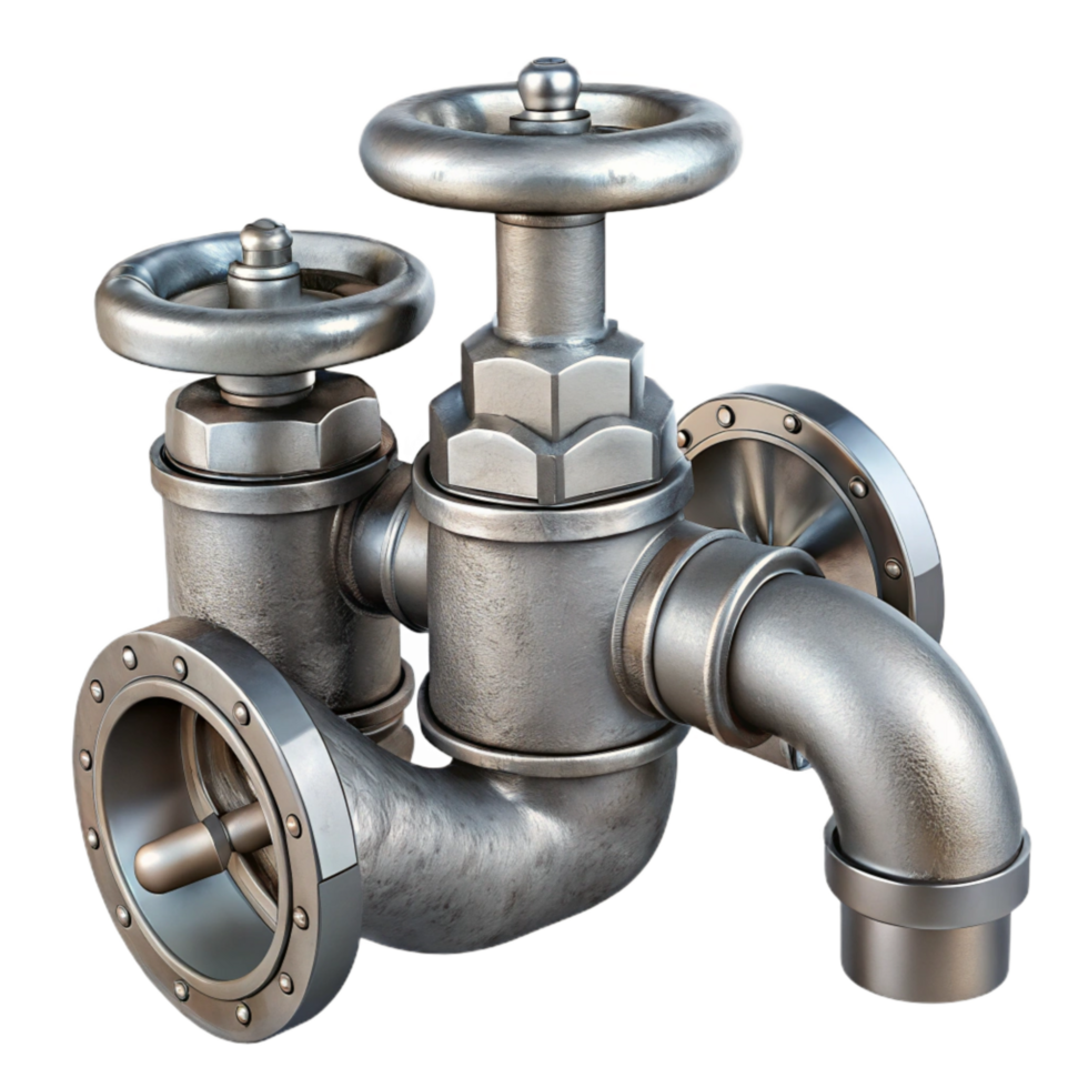 serene modern Metal Pipes Valve Close Up Transparent exclusive png