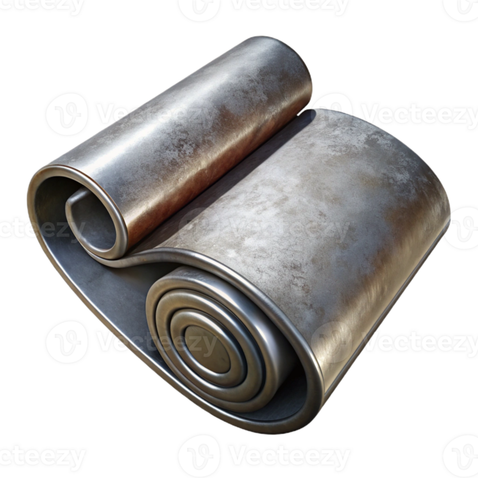 magnificent minimalist Metal Sheet Rolled Up Transparent premium png