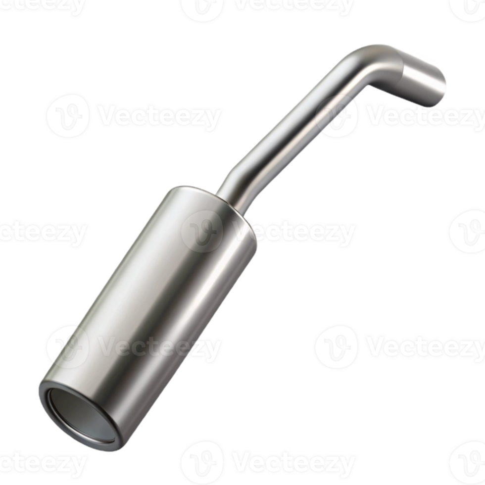 wonderful modern Metal Straw Silver Angled View Isolated professional png