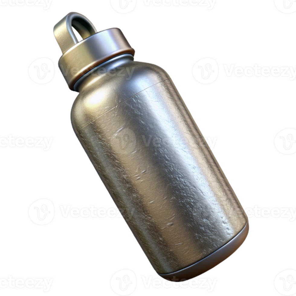 beautiful contemporary Metal Water Bottle Silver Insulated Isolated Element exclusive png