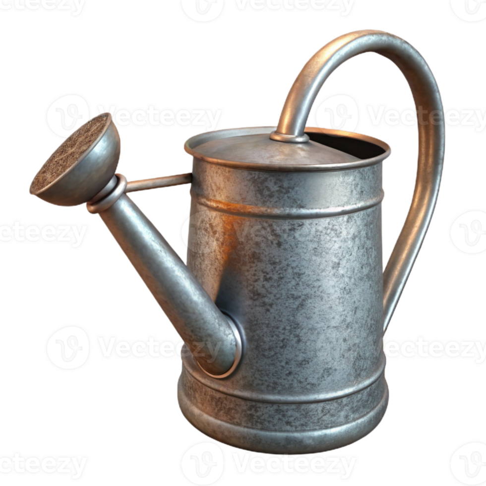 stunning rustic Metal Watering Can with Long Spout Transparent Background png