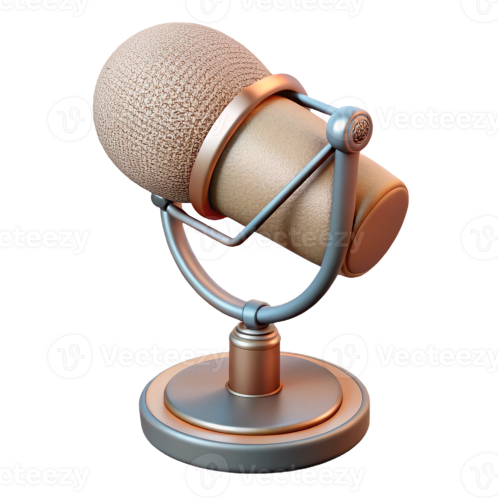 impressive creative Microphone on Stand with Pop Filter Isolated authentic png