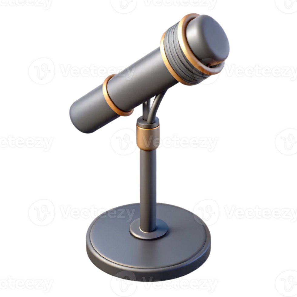 serene vintage Microphone Stand Adjustable Height Isolated original png