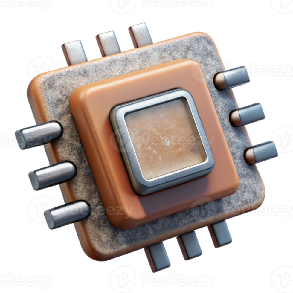 stunning contemporary Microchip Close Up View Transparent Background Cutout detailed png