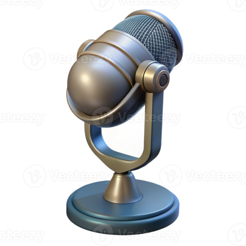magnificent modern Microphone with Stand Front View Cutout png