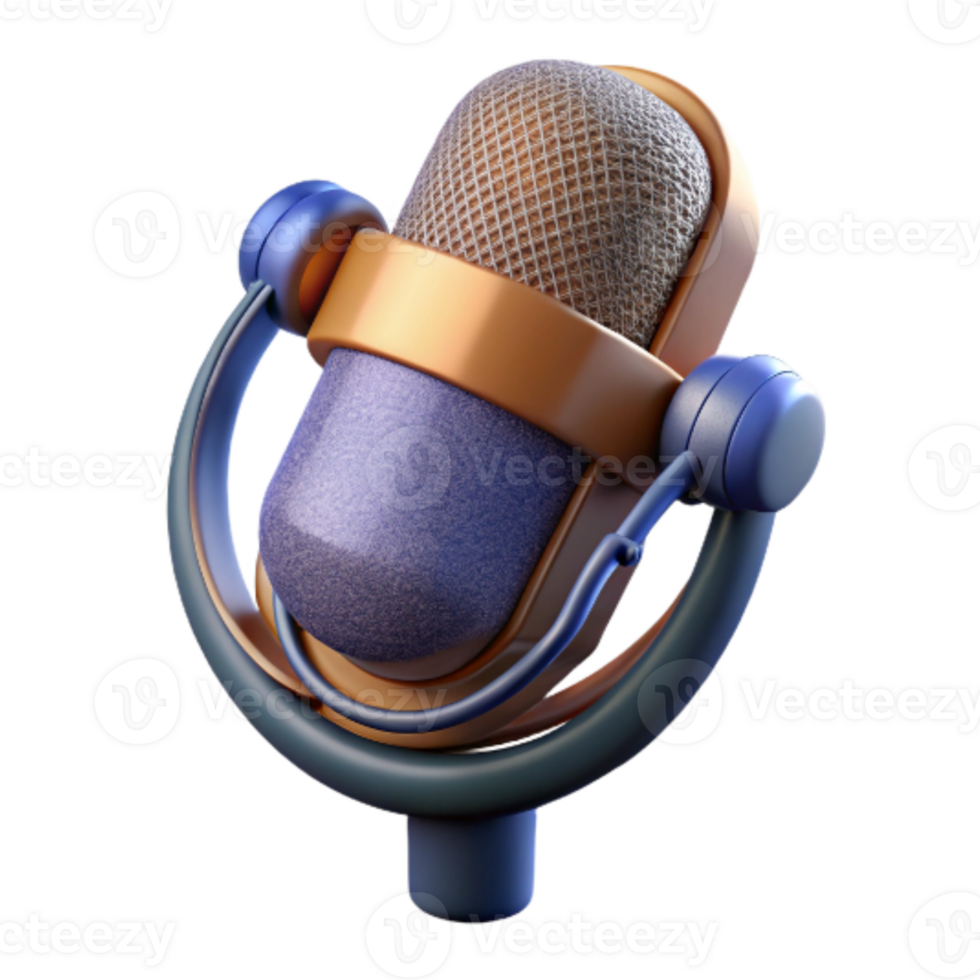 impressive traditional Microphone with Pop Filter Cutout detailed png