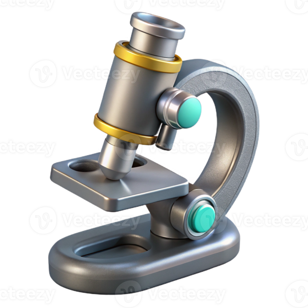 wonderful creative Microscope Scientific Instrument Chrome Finish Transparent Background high resolution png