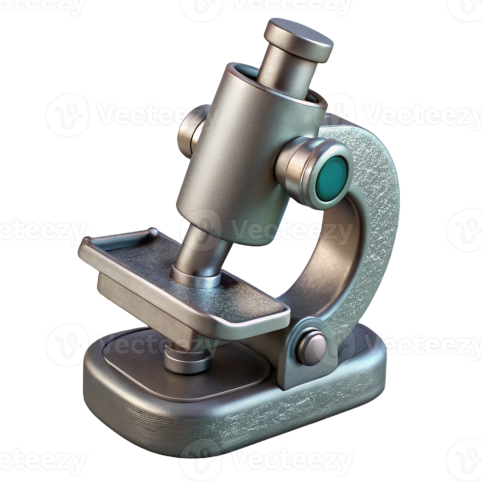 impressive artistic Microscope Scientific Instrument Chrome Finish Transparent Background high resolution png